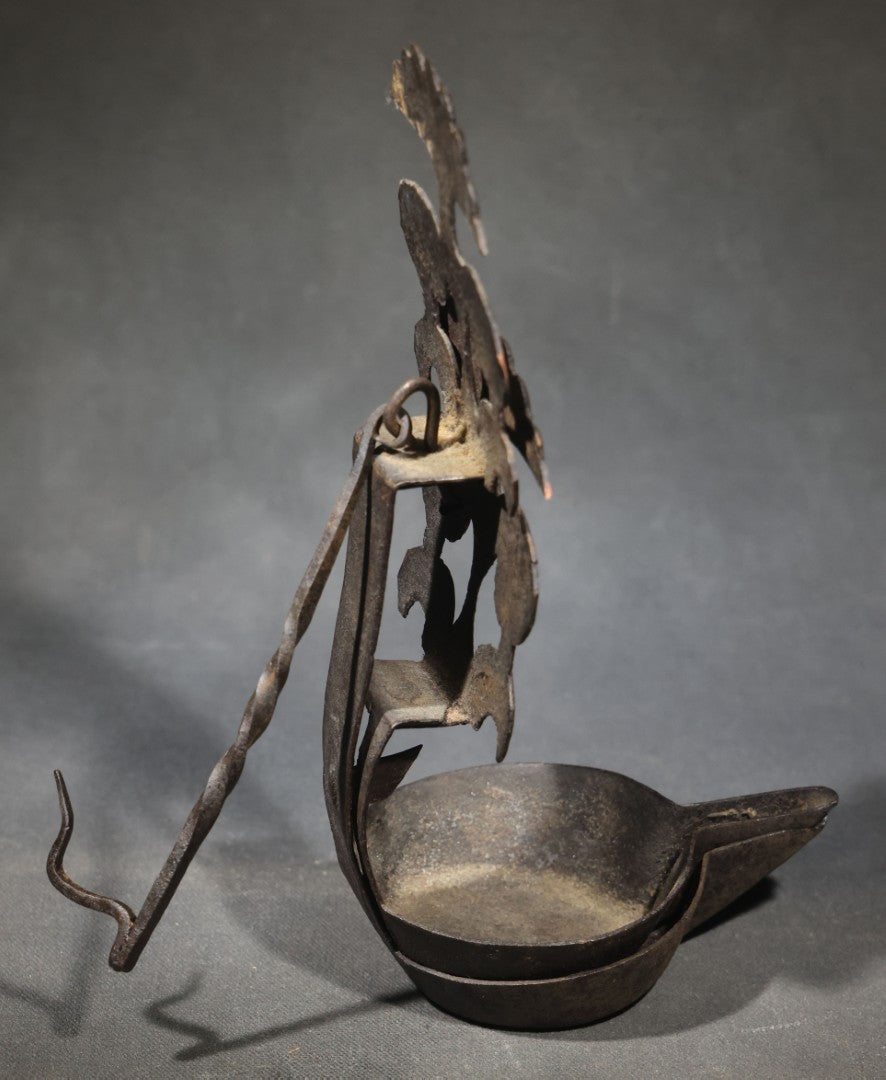Pair Iron Betty Lamps