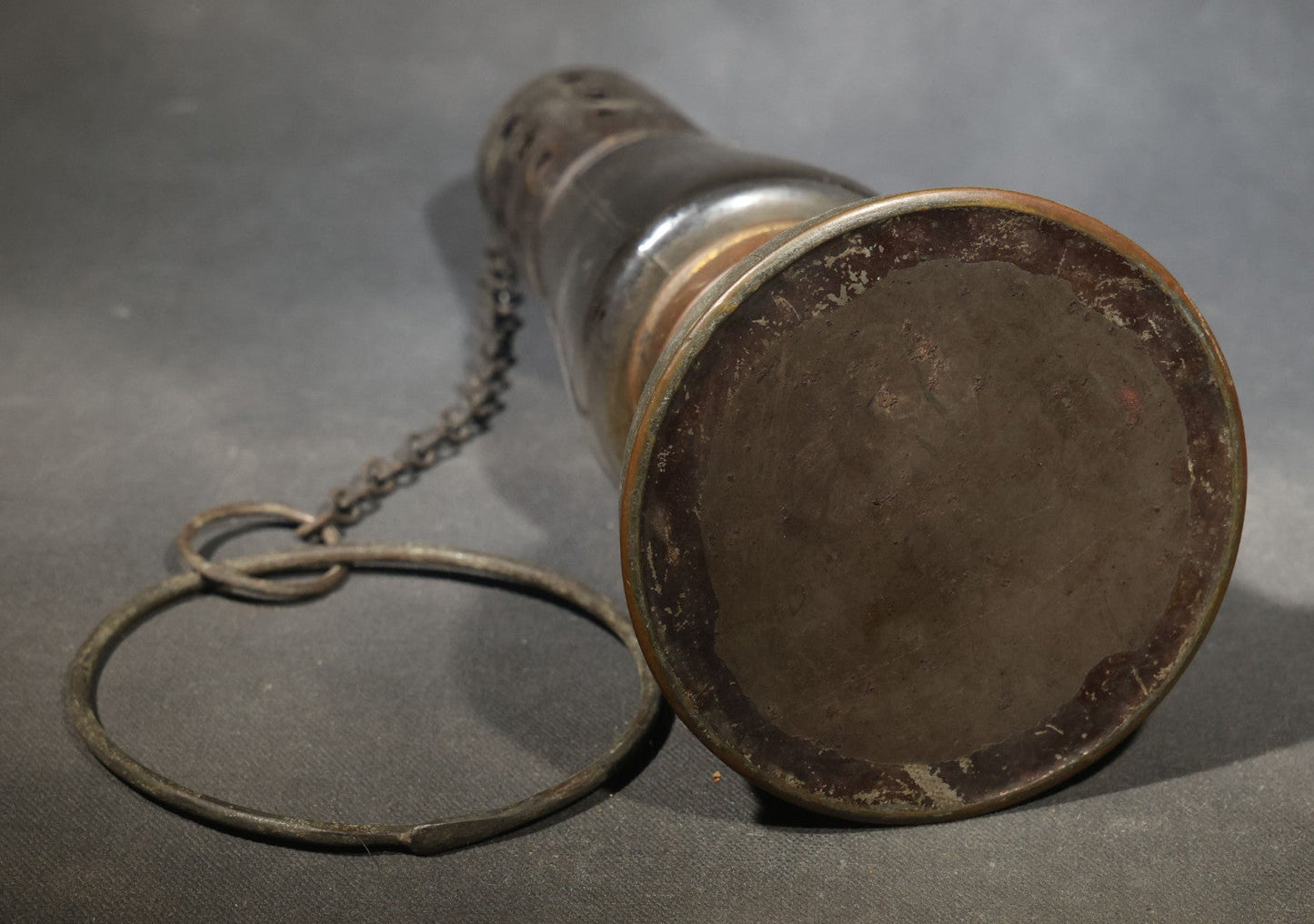 Pair of Antique Skater's Lanterns with Glass Globes and Perforated Tops