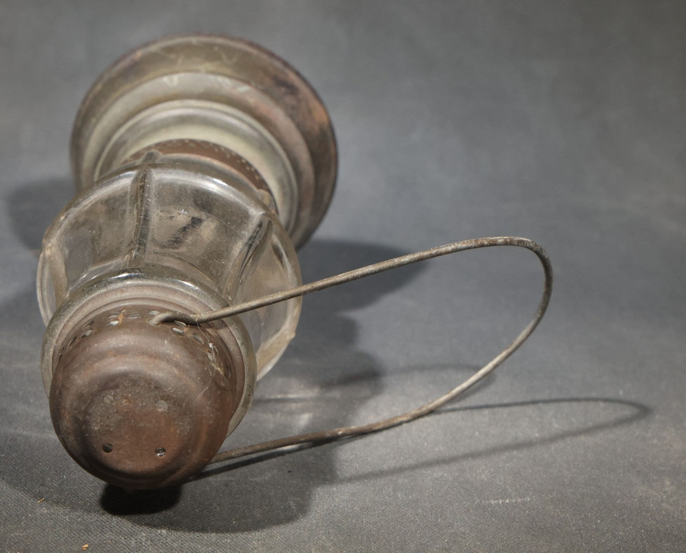 Pair of Antique Skater's Lanterns with Glass Globes and Perforated Tops