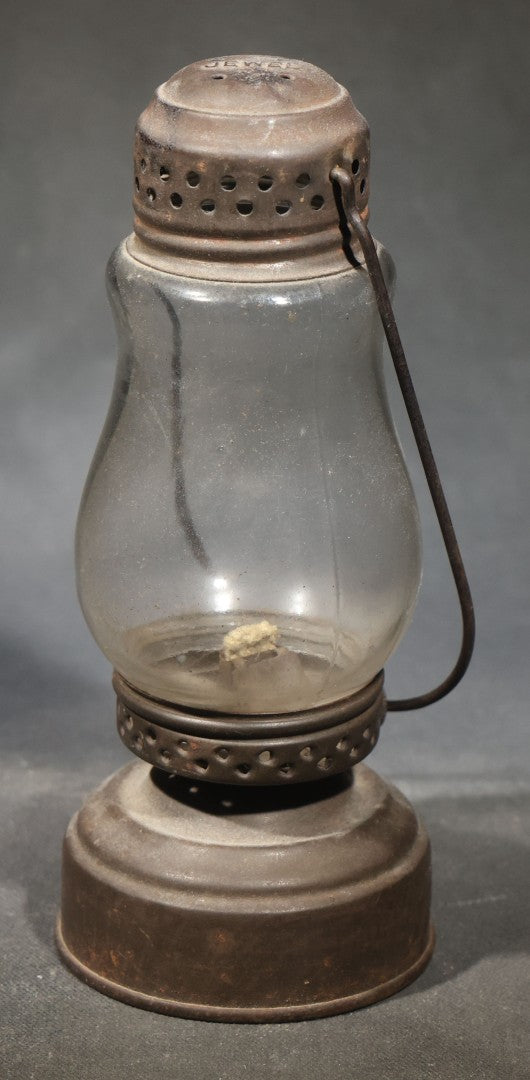 Pair of Antique Skater's Lanterns with Glass Globes and Perforated Tops