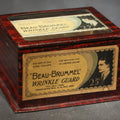 Lot 060 - Antique "Beau-Brummel" Wrinkle Guard Tin Counter Display Box with Glass Lid, Men's Collar Accessory, Patented May 1926, 25 Cents, 2-3/4" H