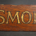 Lot 063 - Vintage Hand-Painted Oak "No Smoking" Desk Sign with Gold Lettering, 12-1/8" L