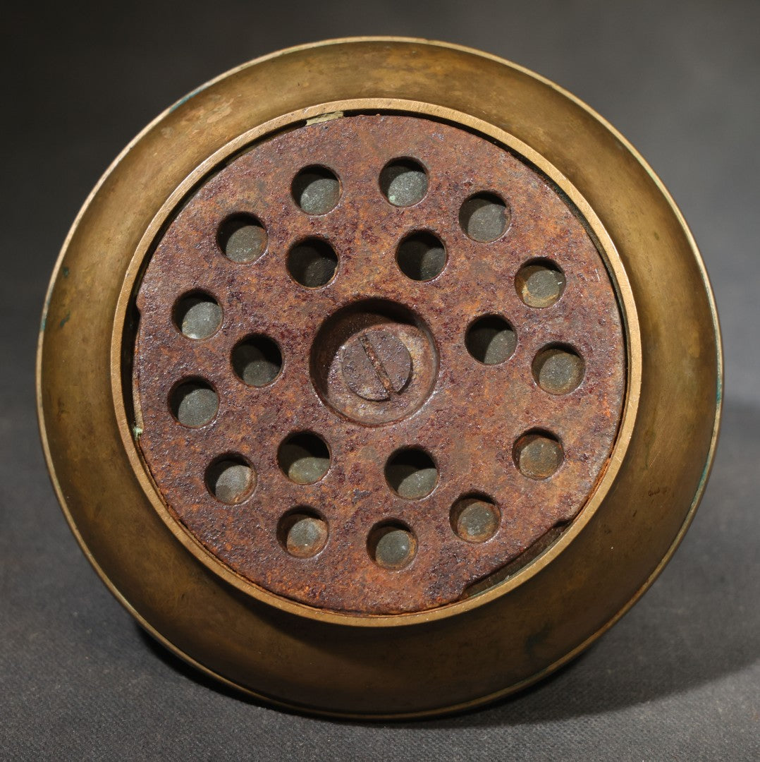 Antique Brass Match Holder and Ashtray, Manufactured by Bradley & Hubbard Mfg. Co., Meriden, Connecticut