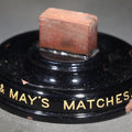 Lot 068 - Antique Bryant & May's Matches Advertising Match Striker, Black Glaze with Gold Lettering, Chipped, 4-3/8" W