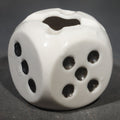 Lot 073 - Vintage Ceramic Die-Shaped Ashtray, White Glaze with Black Pips, 2" H