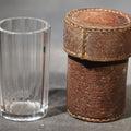 Lot 081 - Antique Travel Shot Glass in Fitted Leather Case, 2-1/2" H