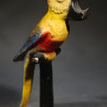 Lot 085 - Vintage Painted Cast Iron Figural Cockatoo Bottle Opener on Round Base, 5-1/2" H