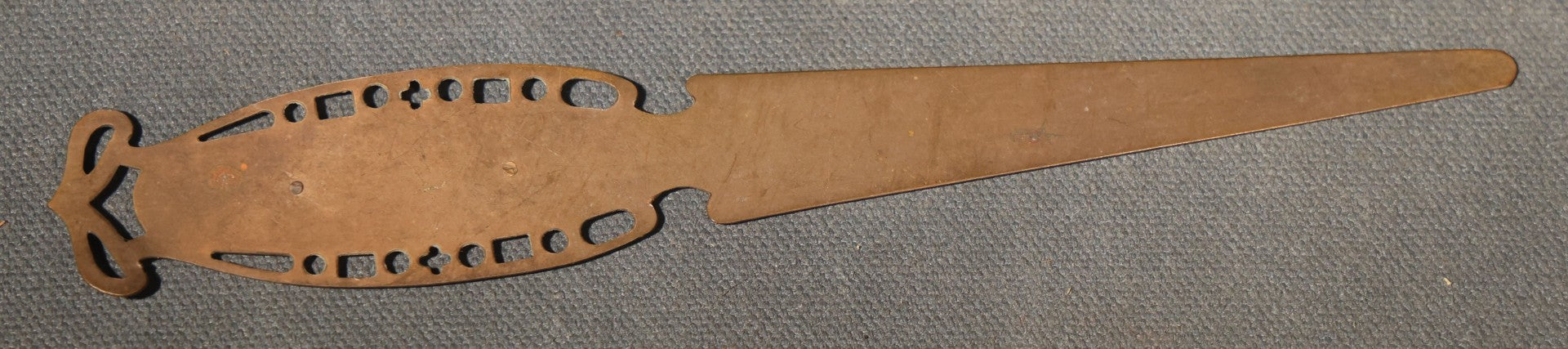Antique Advertising Letter Opener for Chas. F. Wonson & Co., Fish Specialties, Gloucester, Massachusetts, with Pierced Handle Design
