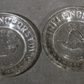 Lot 089 - Pair of Vintage Pressed Glass ABC Alphabet Plates with Central Ice Cream Dish Motif, 2-3/4" W each
