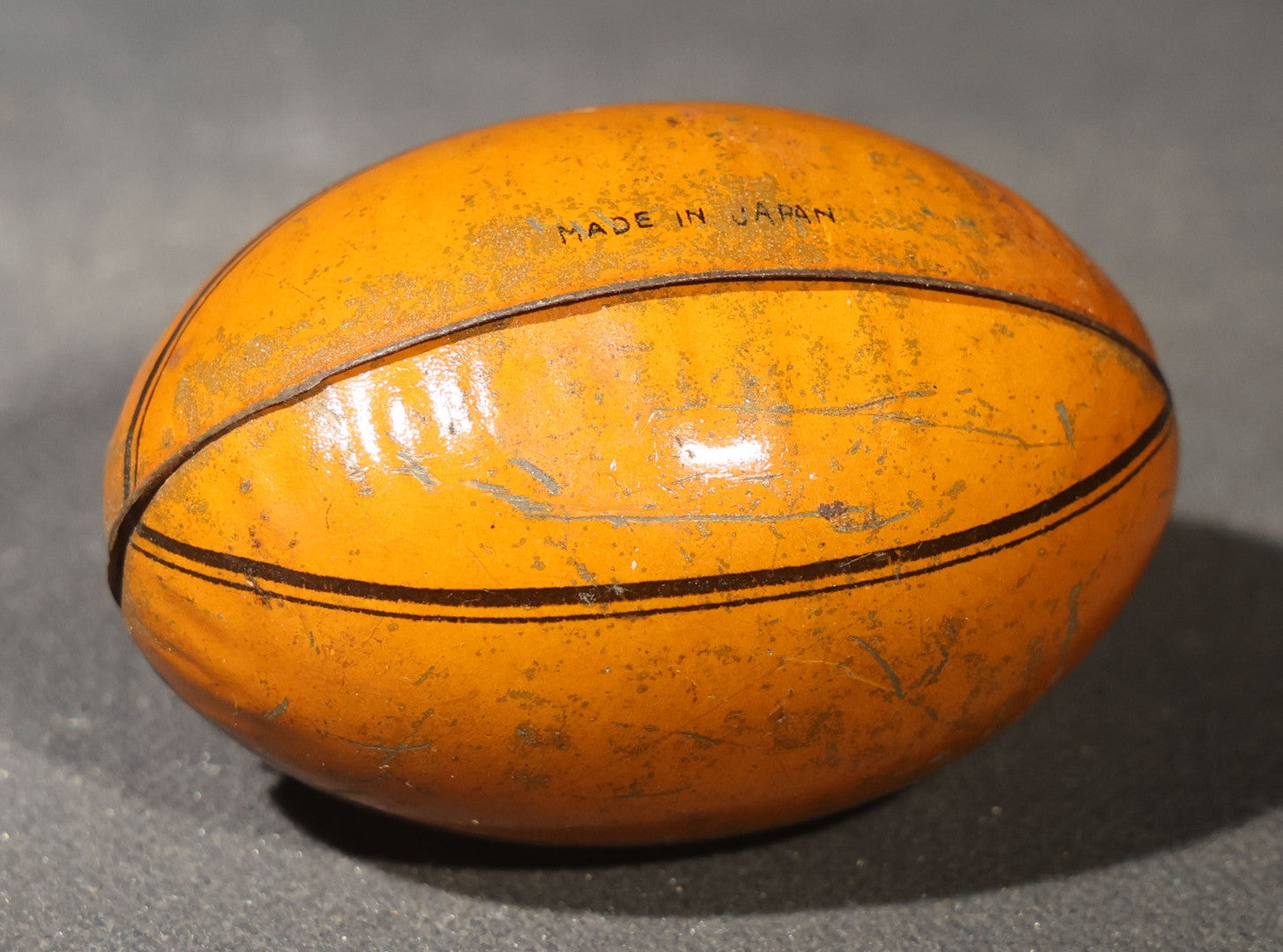 Vintage Tin Lithographed Football Candy Container, Made in Japan