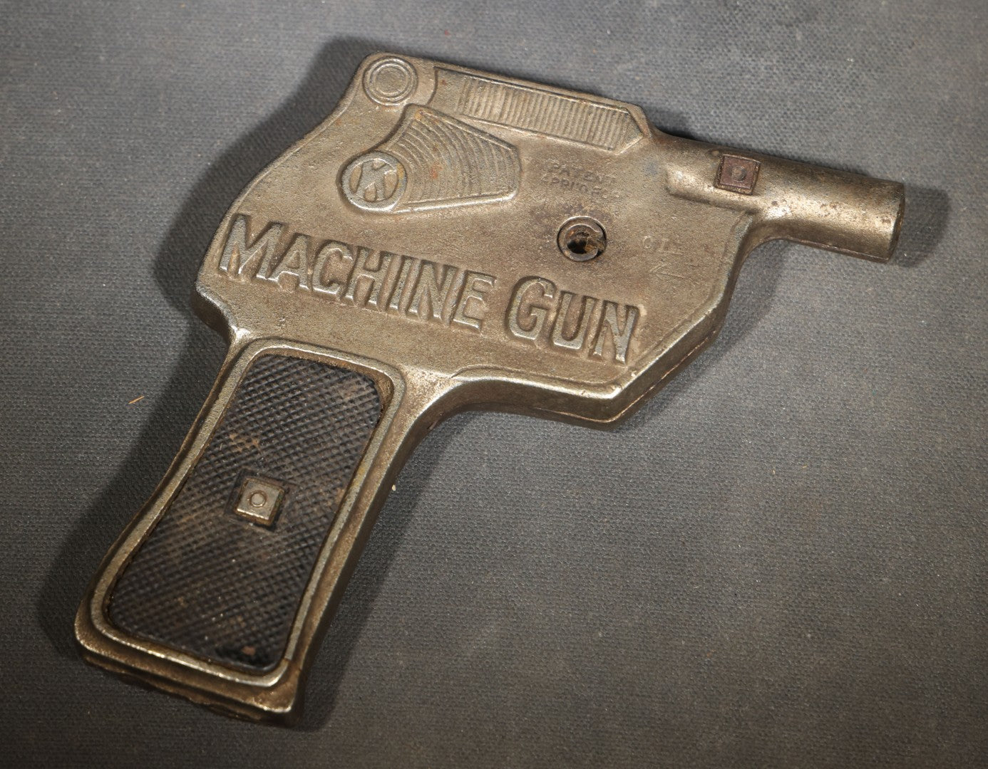 Vintage "Ra-Ta-Ta-Tat" Machine Toy Cap Gun, Manufactured by The Kilgore Company, Circa 1938, Missing Crank Handle