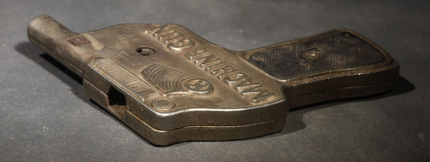 Vintage "Ra-Ta-Ta-Tat" Machine Toy Cap Gun, Manufactured by The Kilgore Company, Circa 1938, Missing Crank Handle
