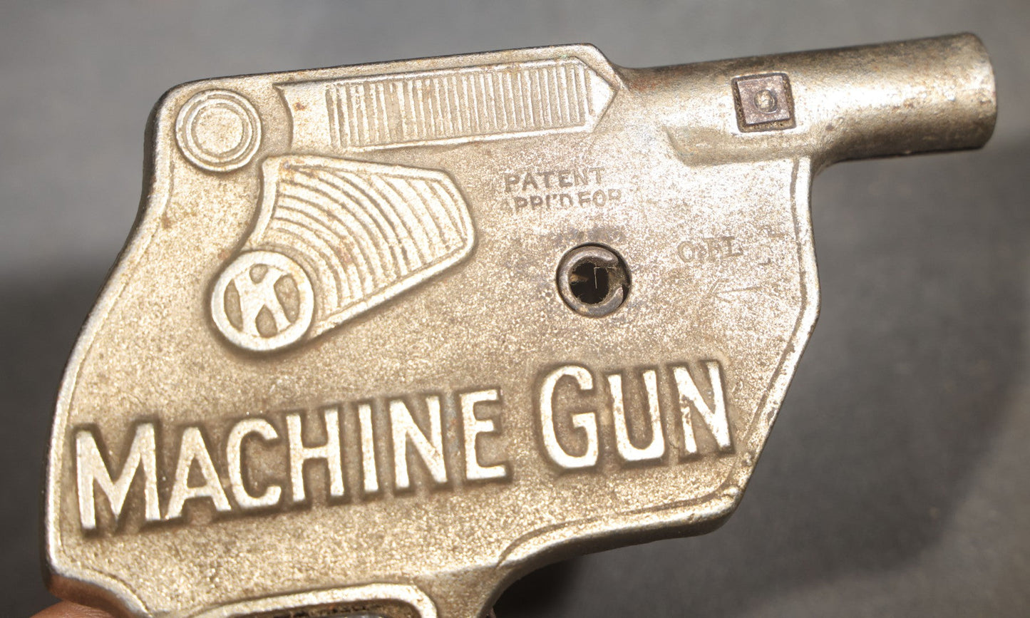 Vintage "Ra-Ta-Ta-Tat" Machine Toy Cap Gun, Manufactured by The Kilgore Company, Circa 1938, Missing Crank Handle