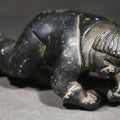 Lot 105 - Vintage Carved Soapstone Figure of a Crawling Seal Hunter in Inuit Style, Incised Inventory Numbers on Base, 4-1/2" L