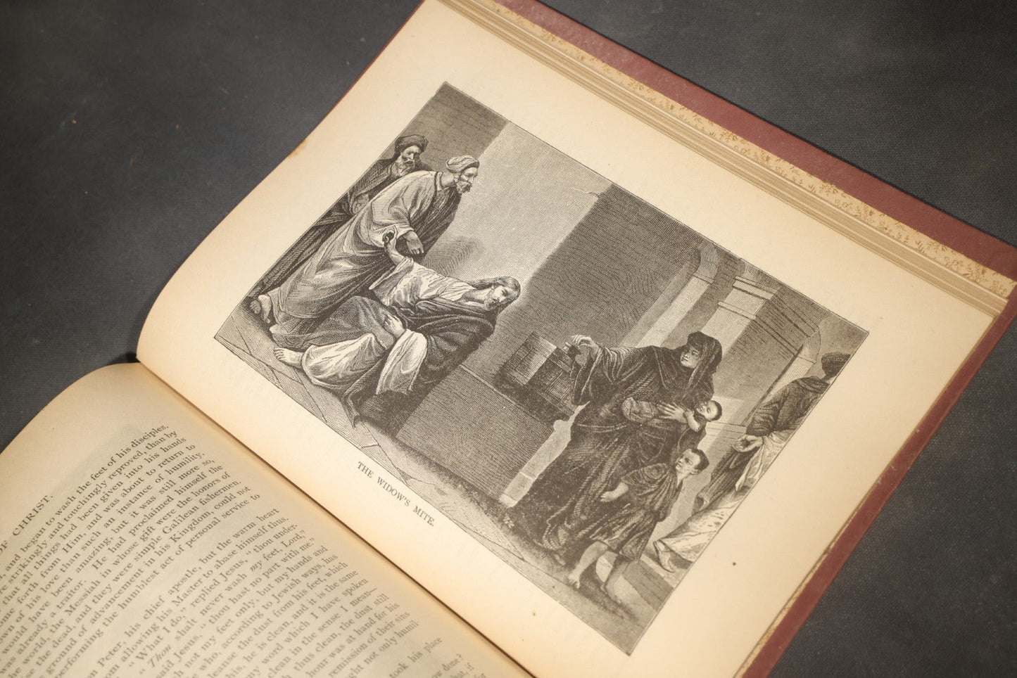 "A Short Life of Christ for the Young" Antique Illustrated Religious Book by Cunningham Geikie, D.D., with 100 Full-Page Engravings by Alexandre Bida, Published by Henry Neil, Philadelphia, Pennsylvania, Poor Condition