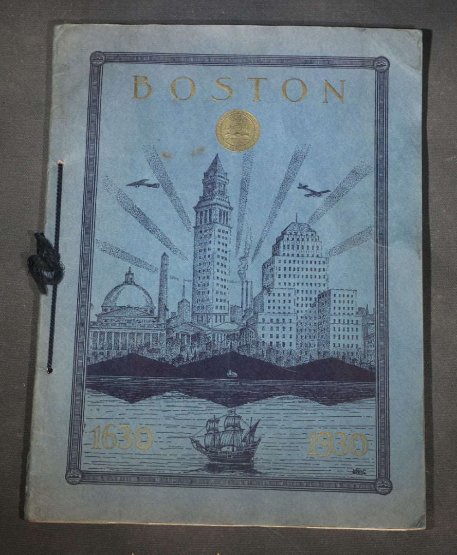 "The Tercentenary Art Book of Boston" Vintage Illustrated Boston 300th Anniversary Commemorative Booklet, 1630-1930, Published by The Bankette Company Inc., Boston, Massachusetts, Presented by The Boston Five Cents Savings Bank