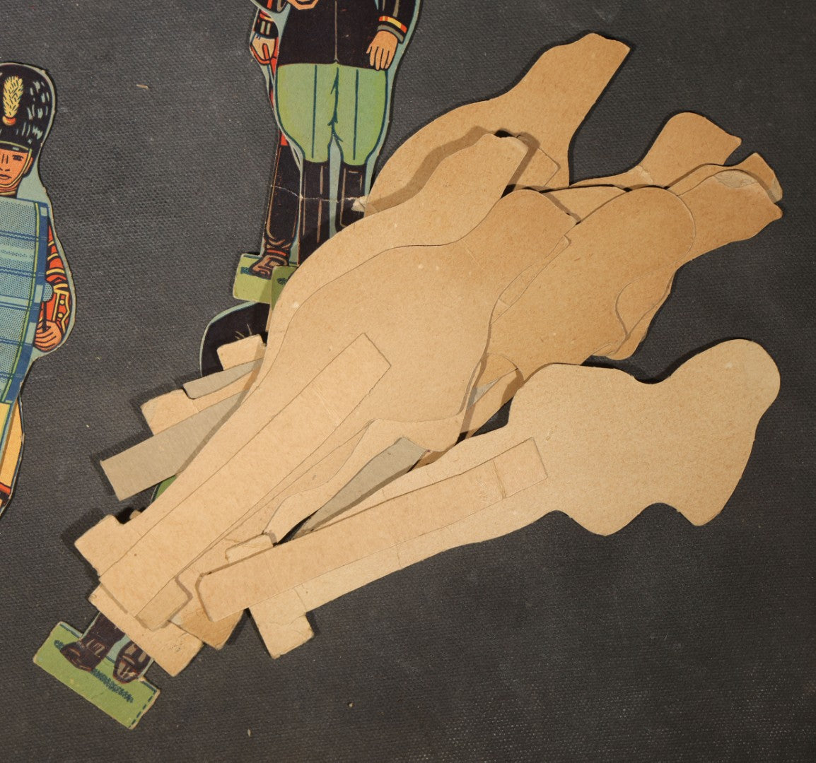 Vintage "Soldiers of the World" Die-Cut Cardboard Stand-Up Military Figures, 20+ Pieces including Officer Series, Manufactured by General Gum Co., Chicago, Illinois, Circa 1930s
