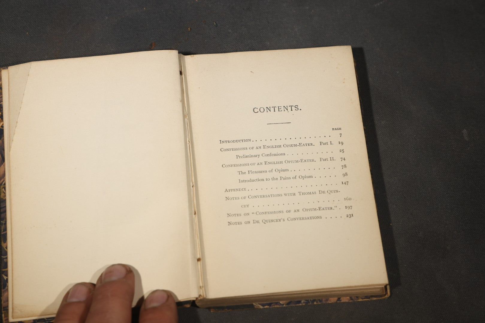 "Confessions of an English Opium-Eater" Antique Book by Thomas De Quincey, Edited by Richard Garnett, with Frontispiece Portrait, Published by Hurst & Company, New York