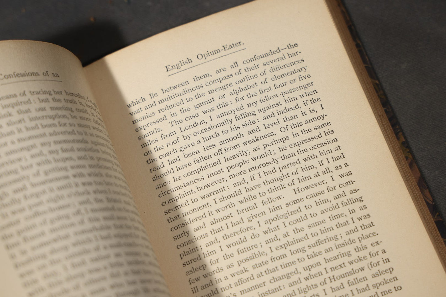 "Confessions of an English Opium-Eater" Antique Book by Thomas De Quincey, Edited by Richard Garnett, with Frontispiece Portrait, Published by Hurst & Company, New York