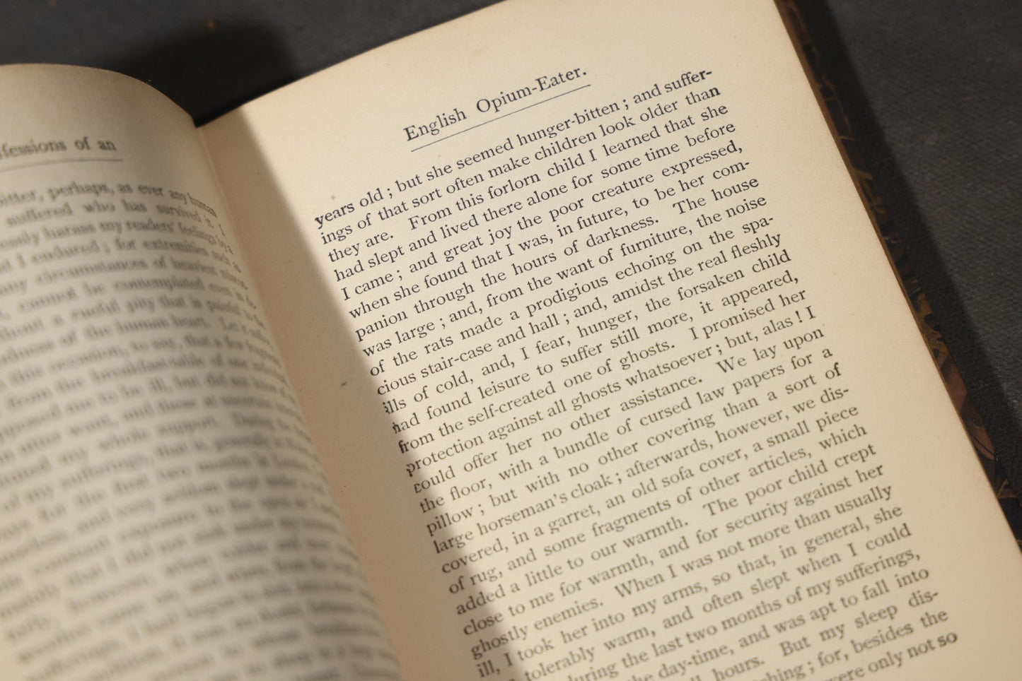 "Confessions of an English Opium-Eater" Antique Book by Thomas De Quincey, Edited by Richard Garnett, with Frontispiece Portrait, Published by Hurst & Company, New York