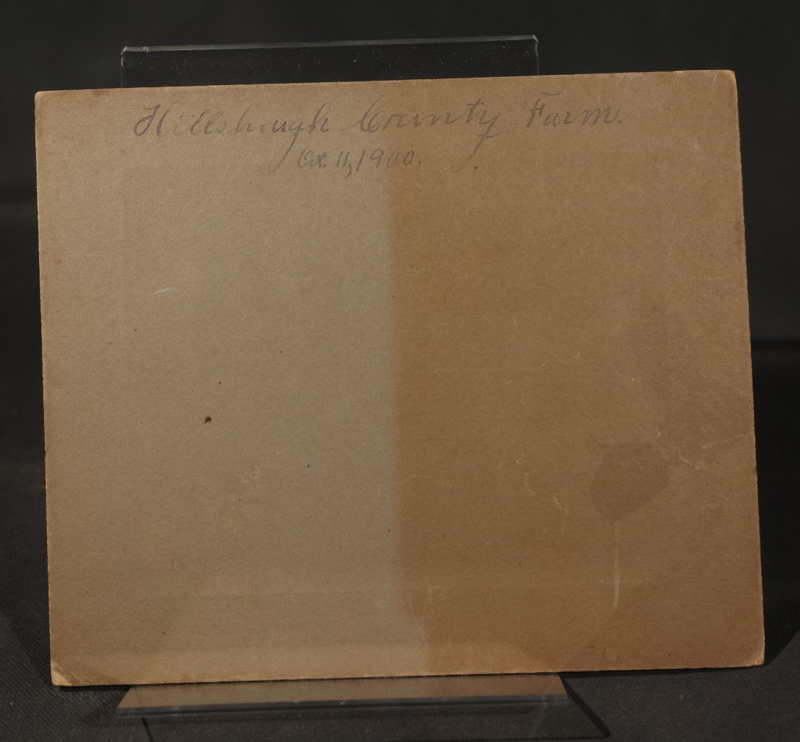 Antique Board-Mounted Photograph of Hillsborough County Farm Buildings, Inscribed and Dated October 11, 1900