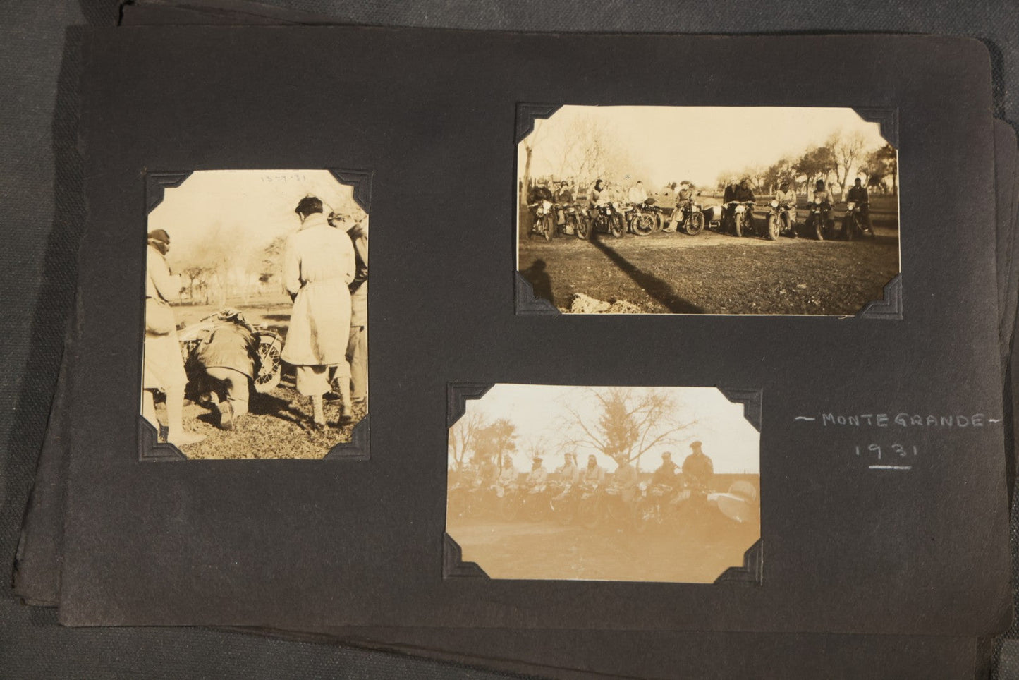 Partial 1920s Snapshot Album with Motorcycle