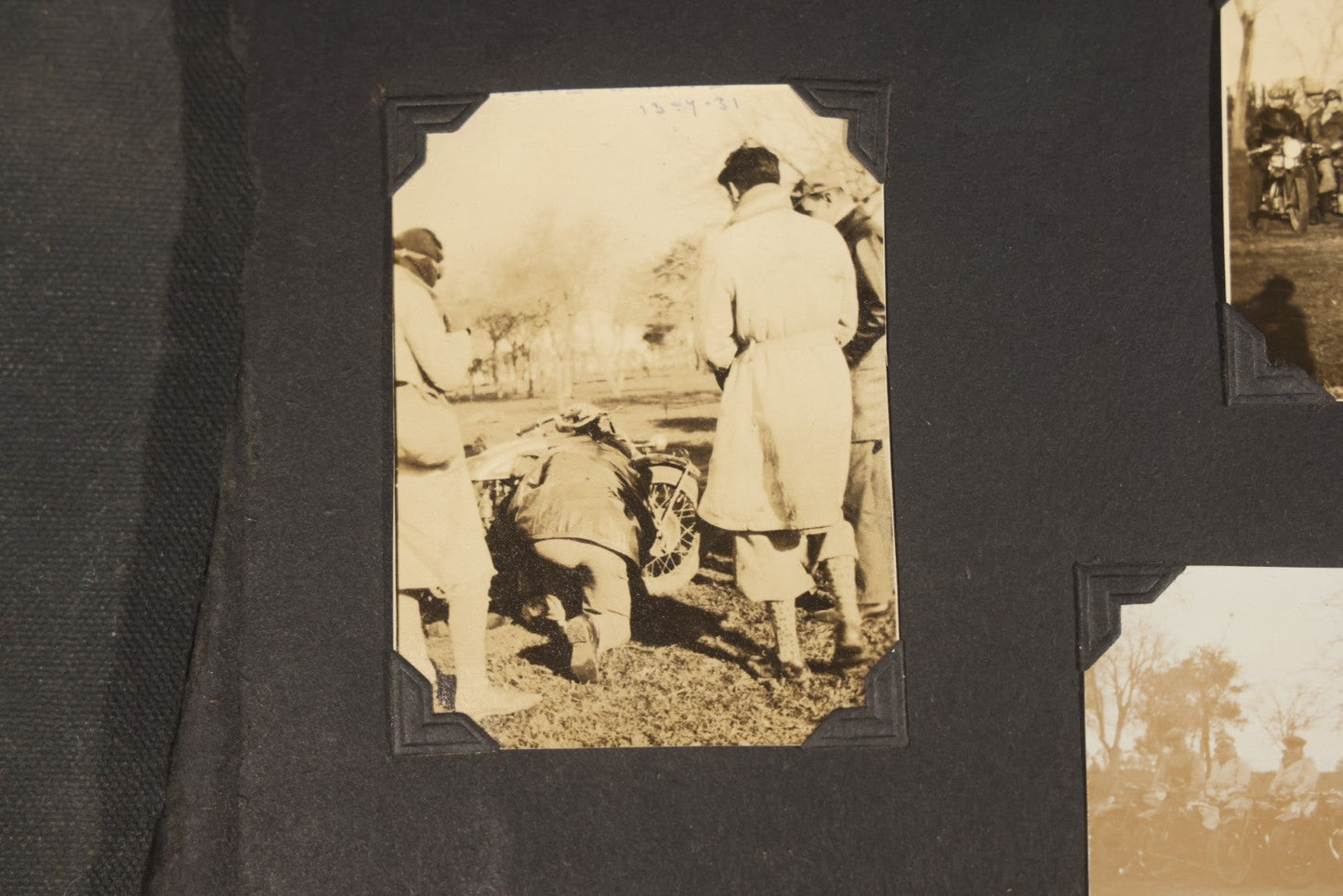 Partial 1920s Snapshot Album with Motorcycle