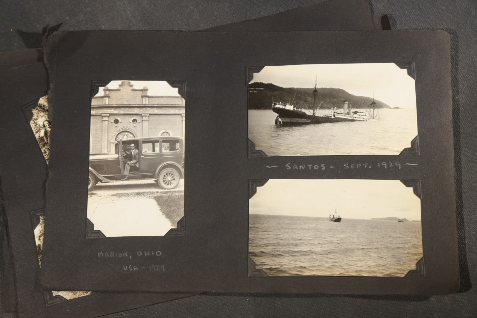 Partial 1920s Snapshot Album with Motorcycle