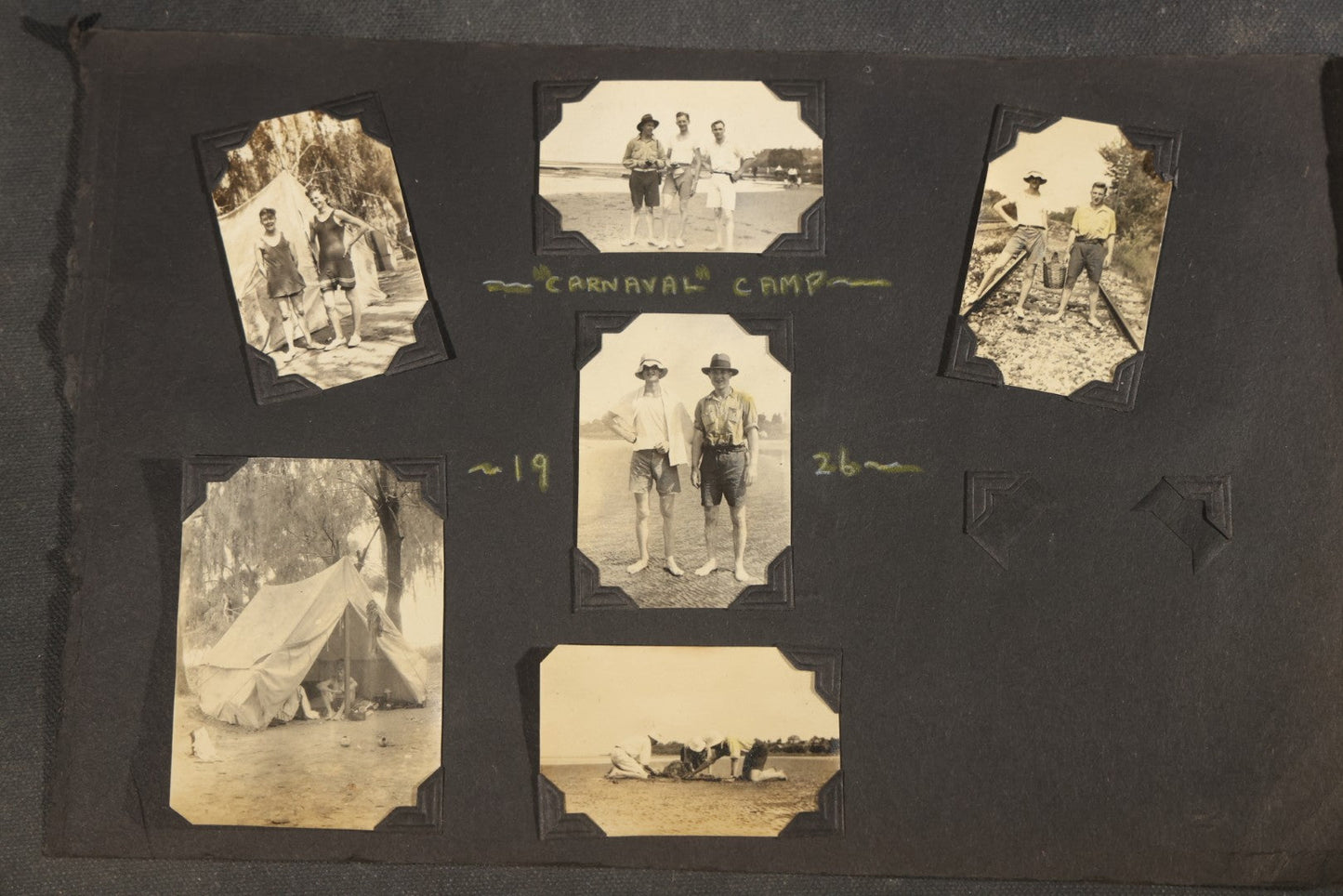 Partial 1920s Snapshot Album with Motorcycle