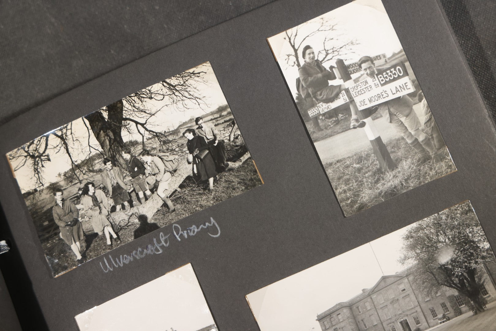 Vintage Snapshot Photo Album Containing 200+ Photographs, English and French Travel, Churches, Villages, Chartres Cathedral, Leicestershire, and French Countryside, Circa 1940s-1950s