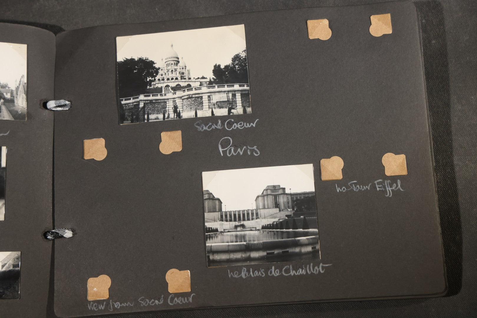 Vintage Snapshot Photo Album Containing 200+ Photographs, English and French Travel, Churches, Villages, Chartres Cathedral, Leicestershire, and French Countryside, Circa 1940s-1950s