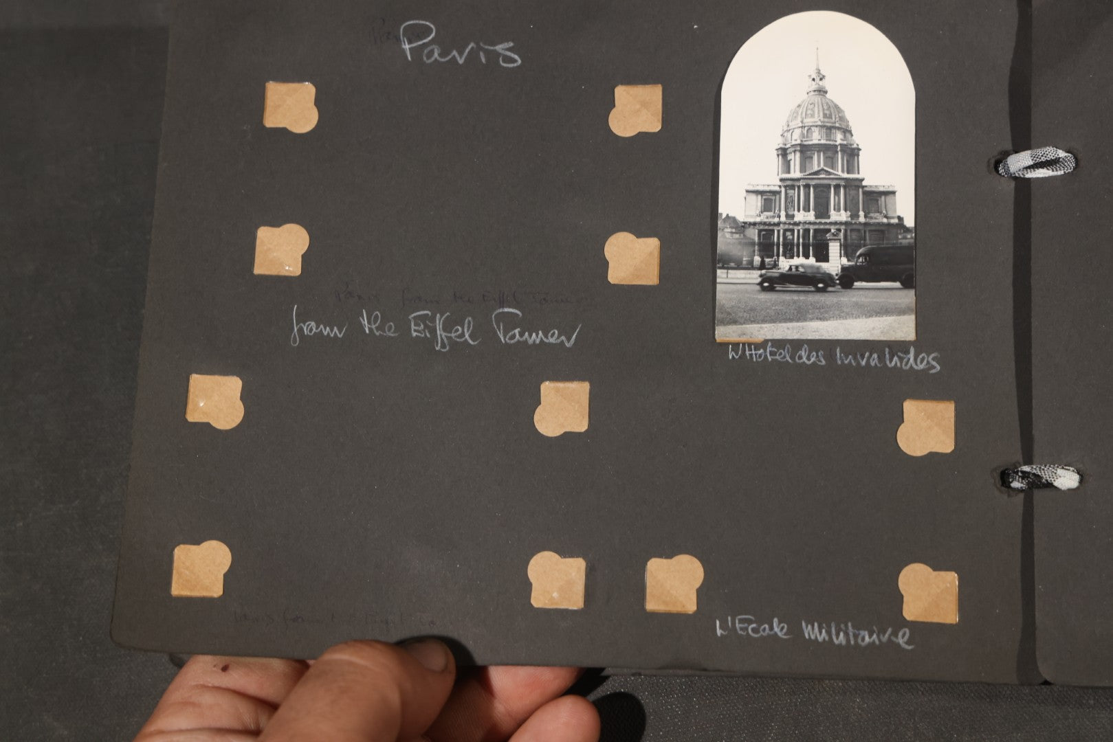 Vintage Snapshot Photo Album Containing 200+ Photographs, English and French Travel, Churches, Villages, Chartres Cathedral, Leicestershire, and French Countryside, Circa 1940s-1950s
