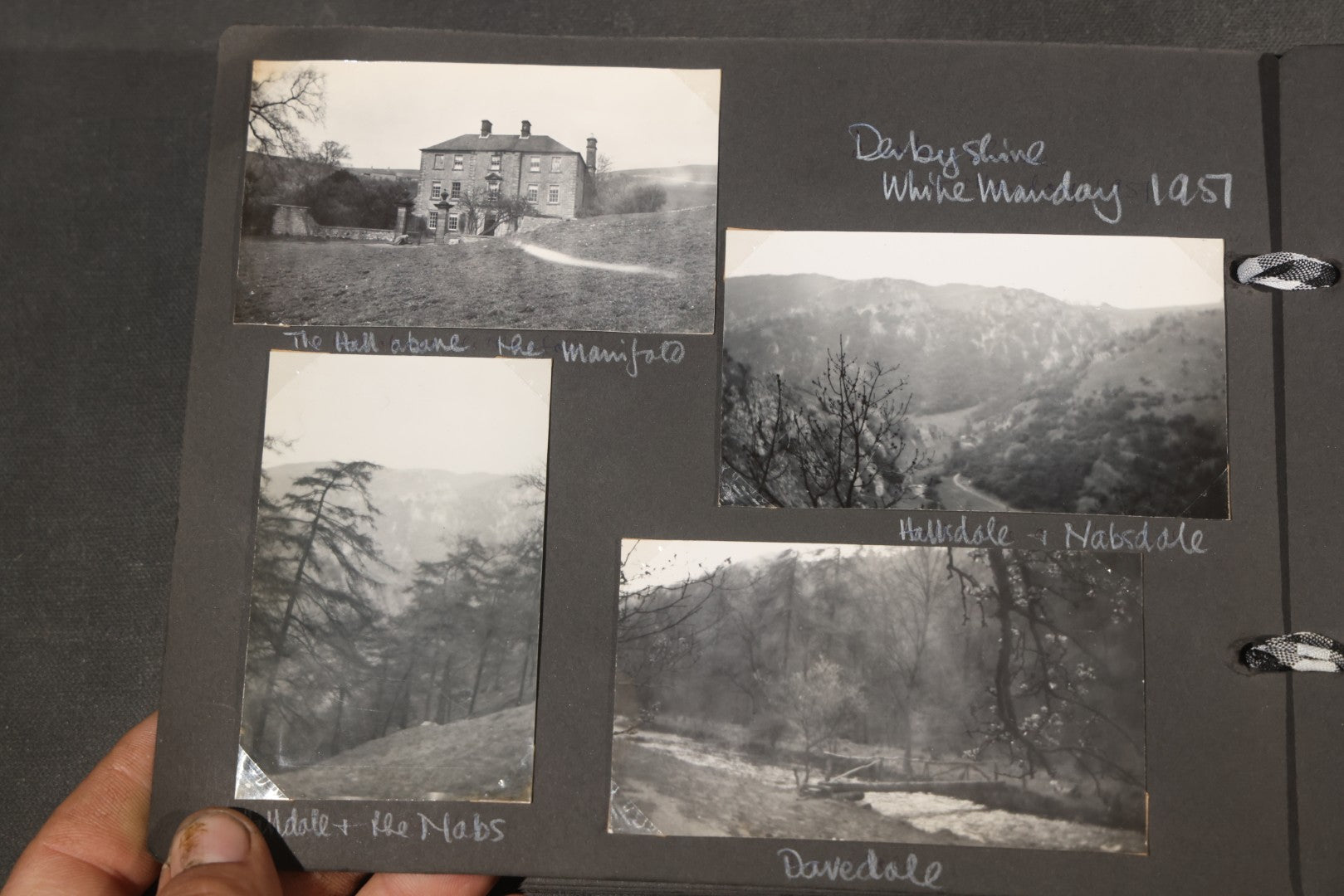 Vintage Snapshot Photo Album Containing 200+ Photographs, English and French Travel, Churches, Villages, Chartres Cathedral, Leicestershire, and French Countryside, Circa 1940s-1950s