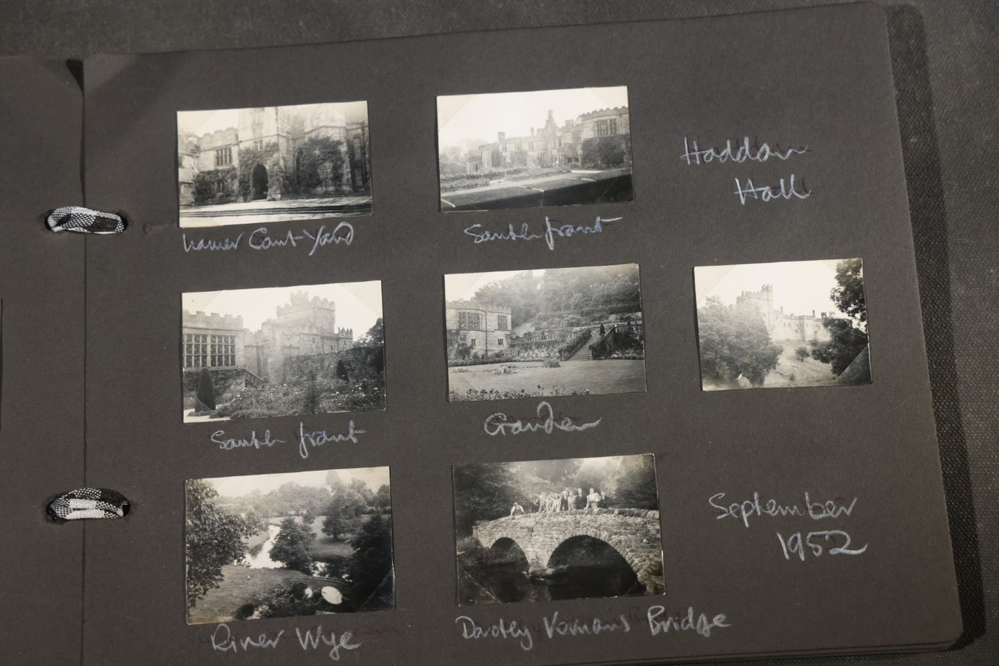 Vintage Snapshot Photo Album Containing 200+ Photographs, English and French Travel, Churches, Villages, Chartres Cathedral, Leicestershire, and French Countryside, Circa 1940s-1950s