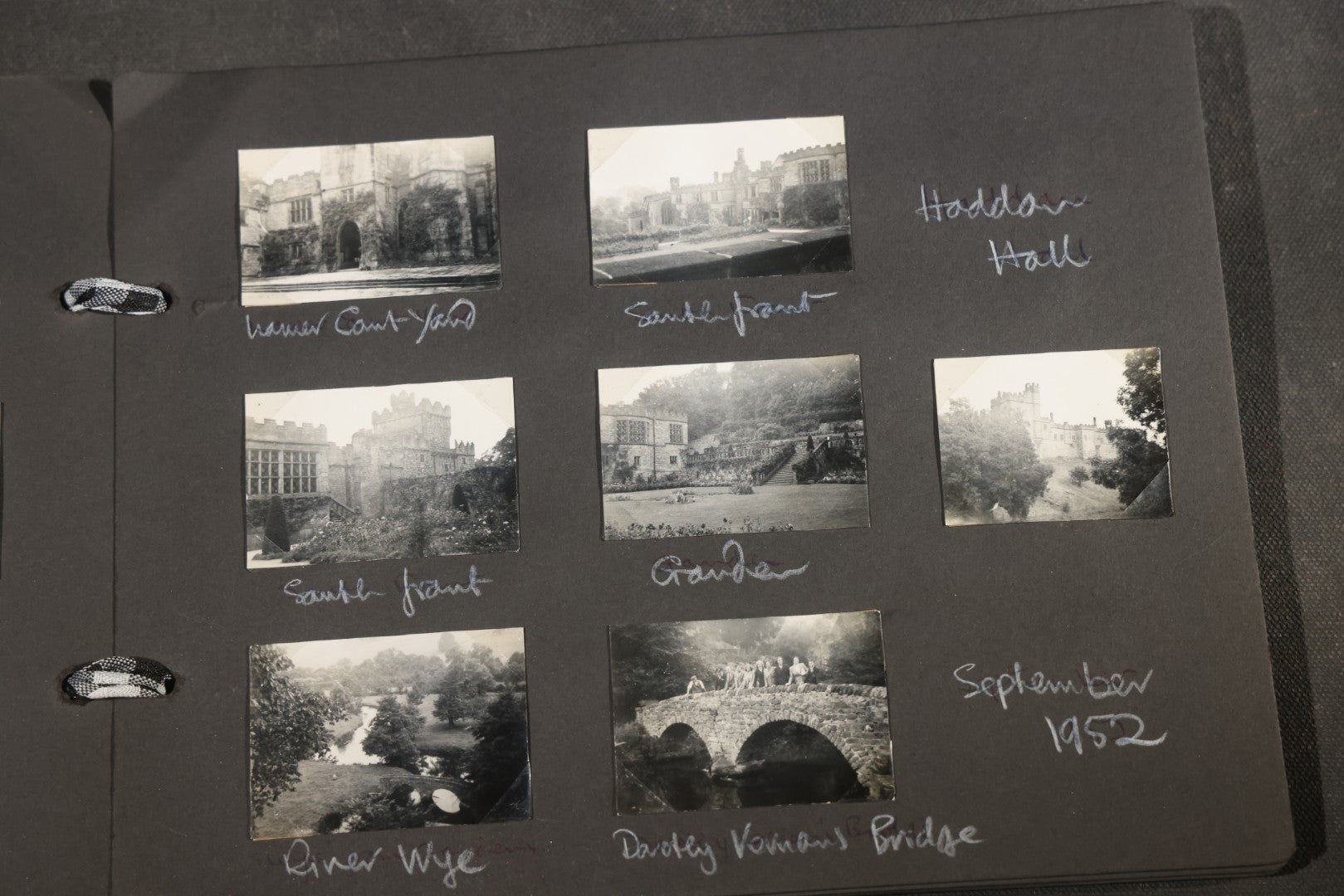 Vintage Snapshot Photo Album Containing 200+ Photographs, English and French Travel, Churches, Villages, Chartres Cathedral, Leicestershire, and French Countryside, Circa 1940s-1950s