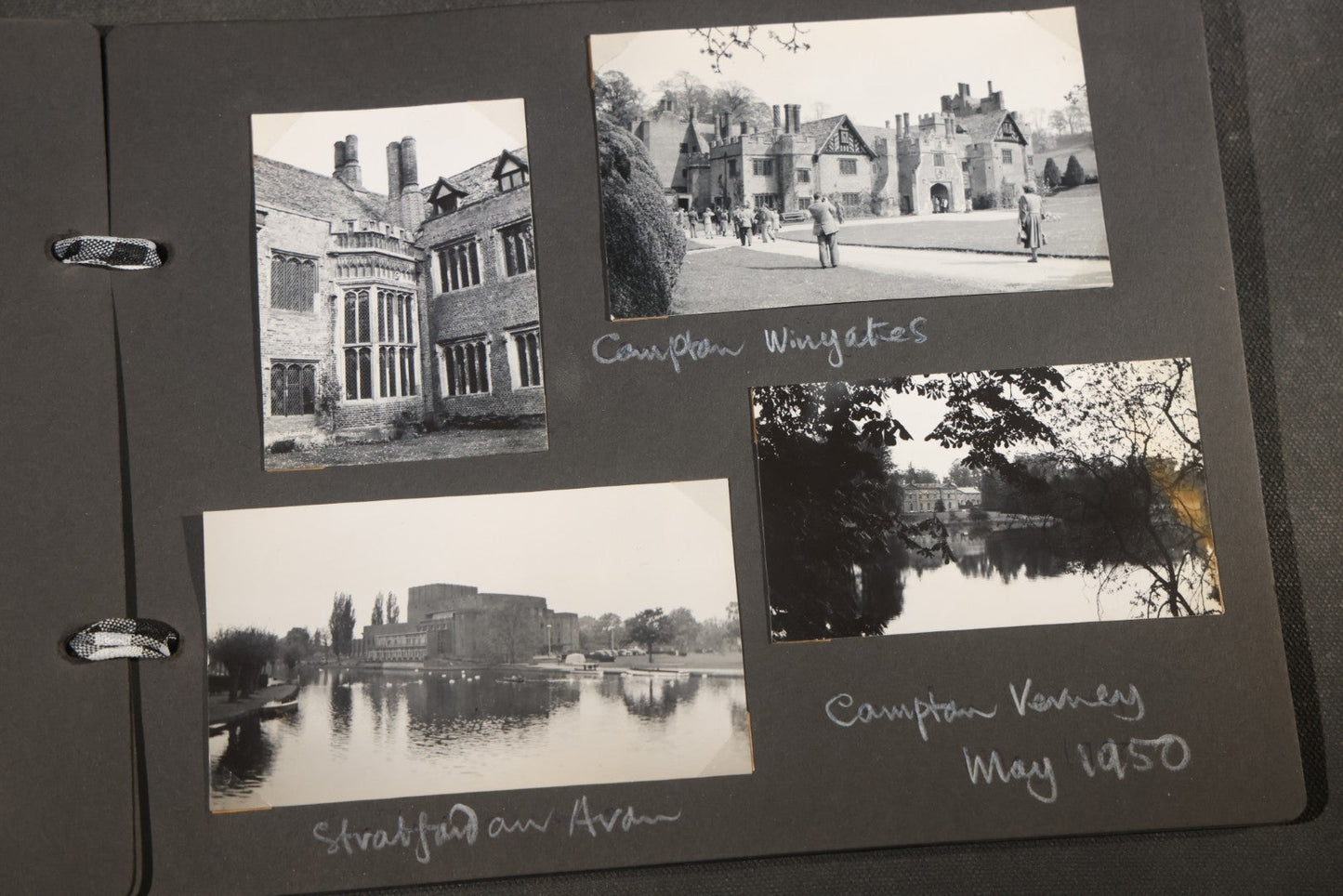 Vintage Snapshot Photo Album Containing 200+ Photographs, English and French Travel, Churches, Villages, Chartres Cathedral, Leicestershire, and French Countryside, Circa 1940s-1950s