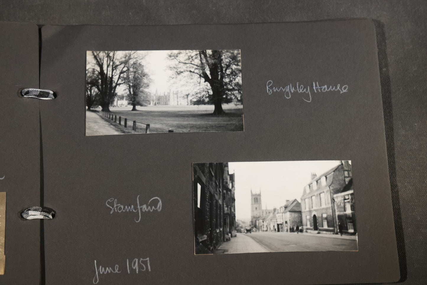 Vintage Snapshot Photo Album Containing 200+ Photographs, English and French Travel, Churches, Villages, Chartres Cathedral, Leicestershire, and French Countryside, Circa 1940s-1950s