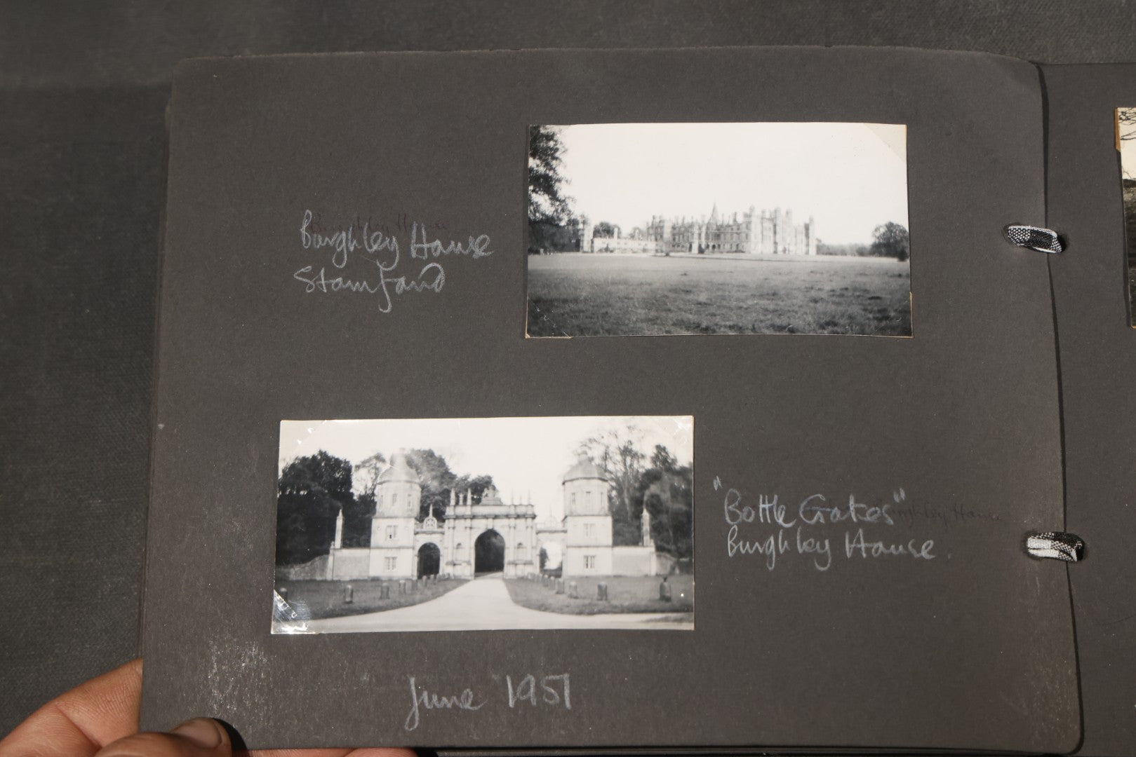 Vintage Snapshot Photo Album Containing 200+ Photographs, English and French Travel, Churches, Villages, Chartres Cathedral, Leicestershire, and French Countryside, Circa 1940s-1950s