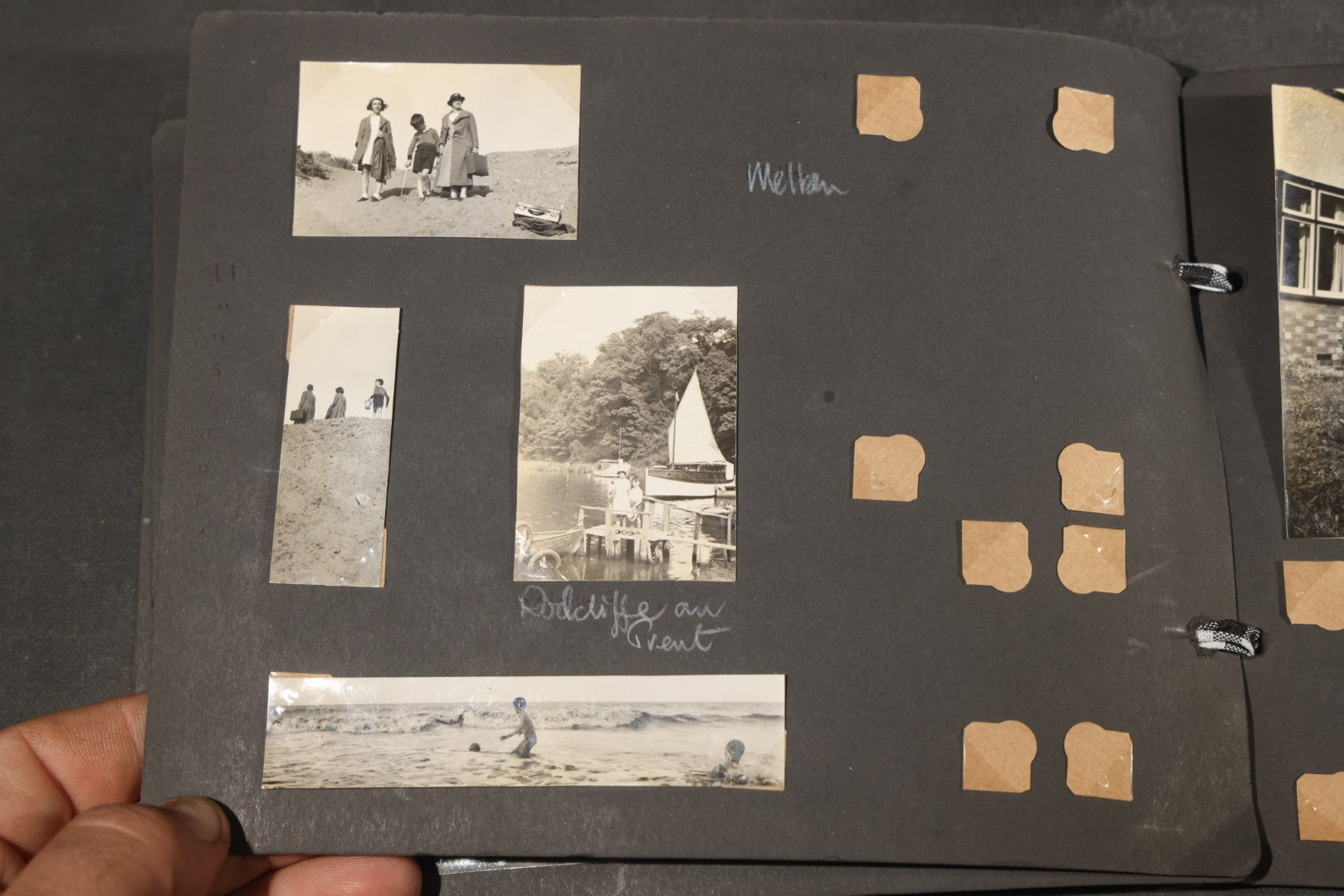 Vintage Snapshot Photo Album Containing 200+ Photographs, English and French Travel, Churches, Villages, Chartres Cathedral, Leicestershire, and French Countryside, Circa 1940s-1950s