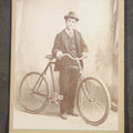 Lot 132 - Antique Cabinet Card Photograph of a Young Man with a Safety Bicycle, Photographed by J.H. Ogden, Marion, Kansas