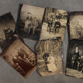 Lot 133 - Grouping of Seven Antique Tintype Photographs with Rustic Adirondack-Style Branch Furniture Including Outdoor Portraits and Couples Posed with Twig Chairs and Benches