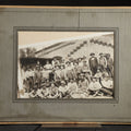 Lot 139 - Antique Occupational Photograph of a Large Crew of Workers Posed in Front of a Brick Industrial Building, in Paper Frame