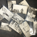 Lot 142 - Grouping of 12 Antique Snapshot Photographs, East Asian and Russian-Language Settings Including Sword Performer, Street Performer with Knife, Man with Trained Bear, Fishermen with Crabs, Construction Workers, and Children
