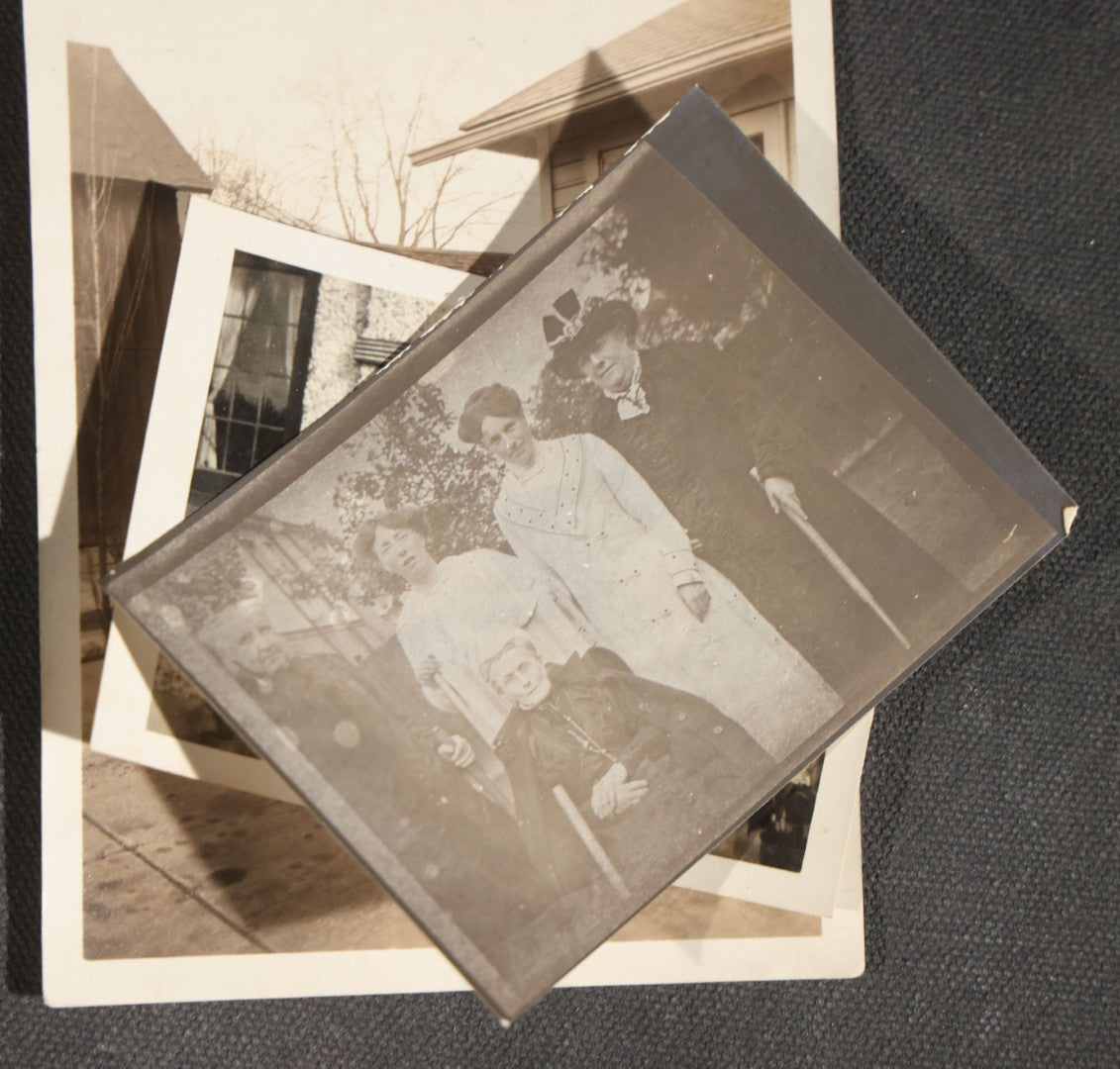 Grouping of 15 Antique and Vintage Snapshot Photographs, Family Portraits, Children, Baby, Couples, and Automobile