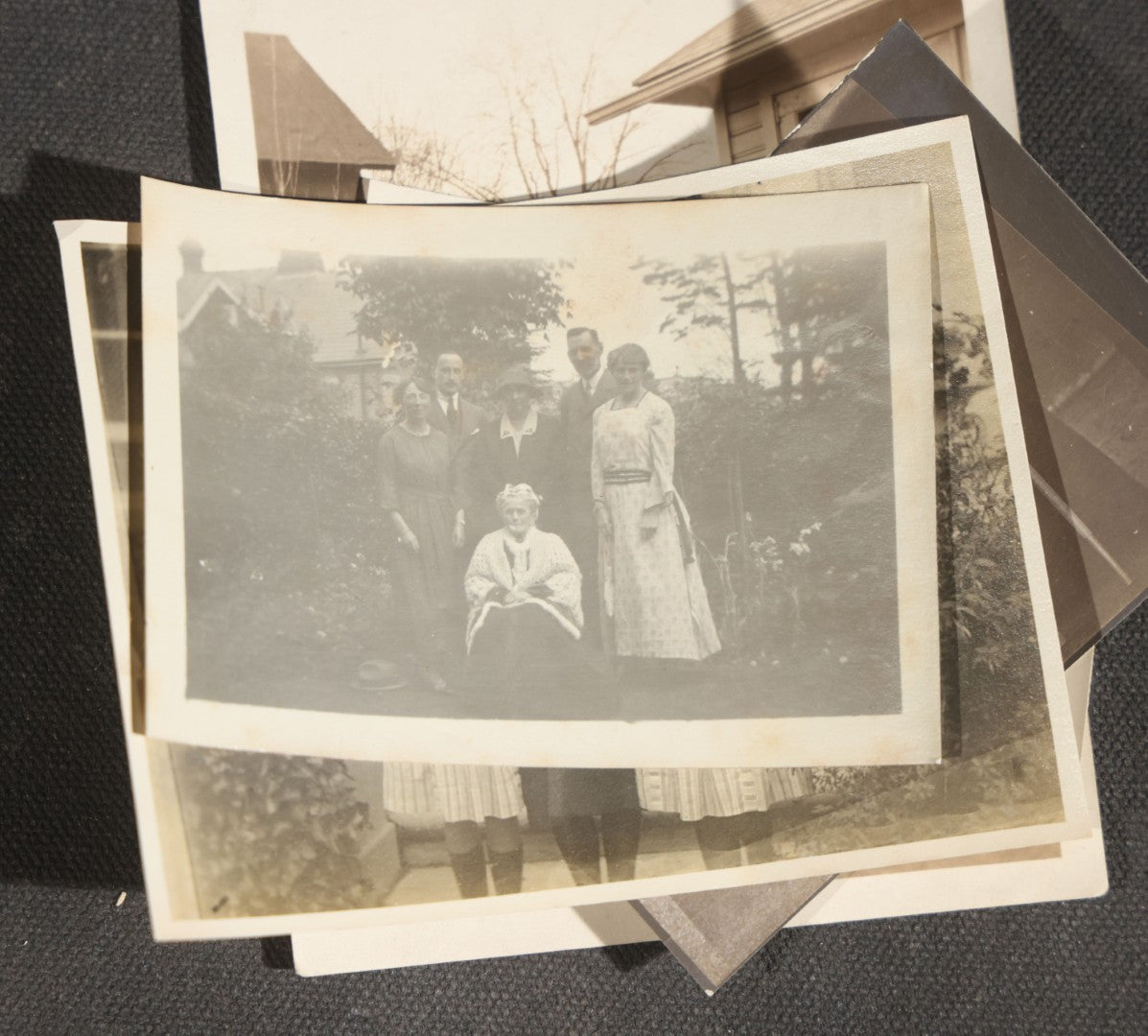 Grouping of 15 Antique and Vintage Snapshot Photographs, Family Portraits, Children, Baby, Couples, and Automobile