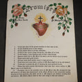 Lot 155 - Vintage Catholic Devotional Print, "Promises Made by Our Lord to St. Margaret Mary," 12 Promises of the Sacred Heart with Roses and Sacred Heart Imagery, 11" W x 14" H