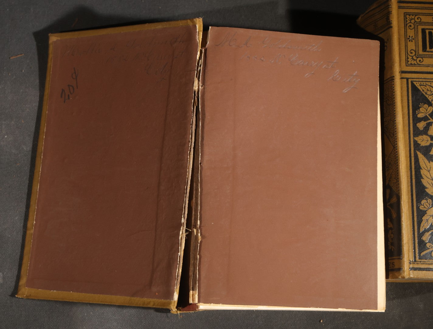 Trio of Antique "Dickens' Works" Illustrated Books including "The Pickwick Club," "Bleak House," and "A Tale of Two Cities," Published by Porter & Coates, Philadelphia, Pennsylvania, Poor Condition