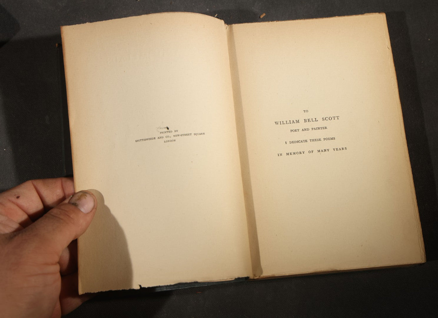 Trio of Antique Poetry and Literature Books including "A Harlot's Progress" by H. De Balzac, "Poems and Ballads" by Algernon Charles Swinburne, and "Rhymes of Childhood" by James Whitcomb Riley