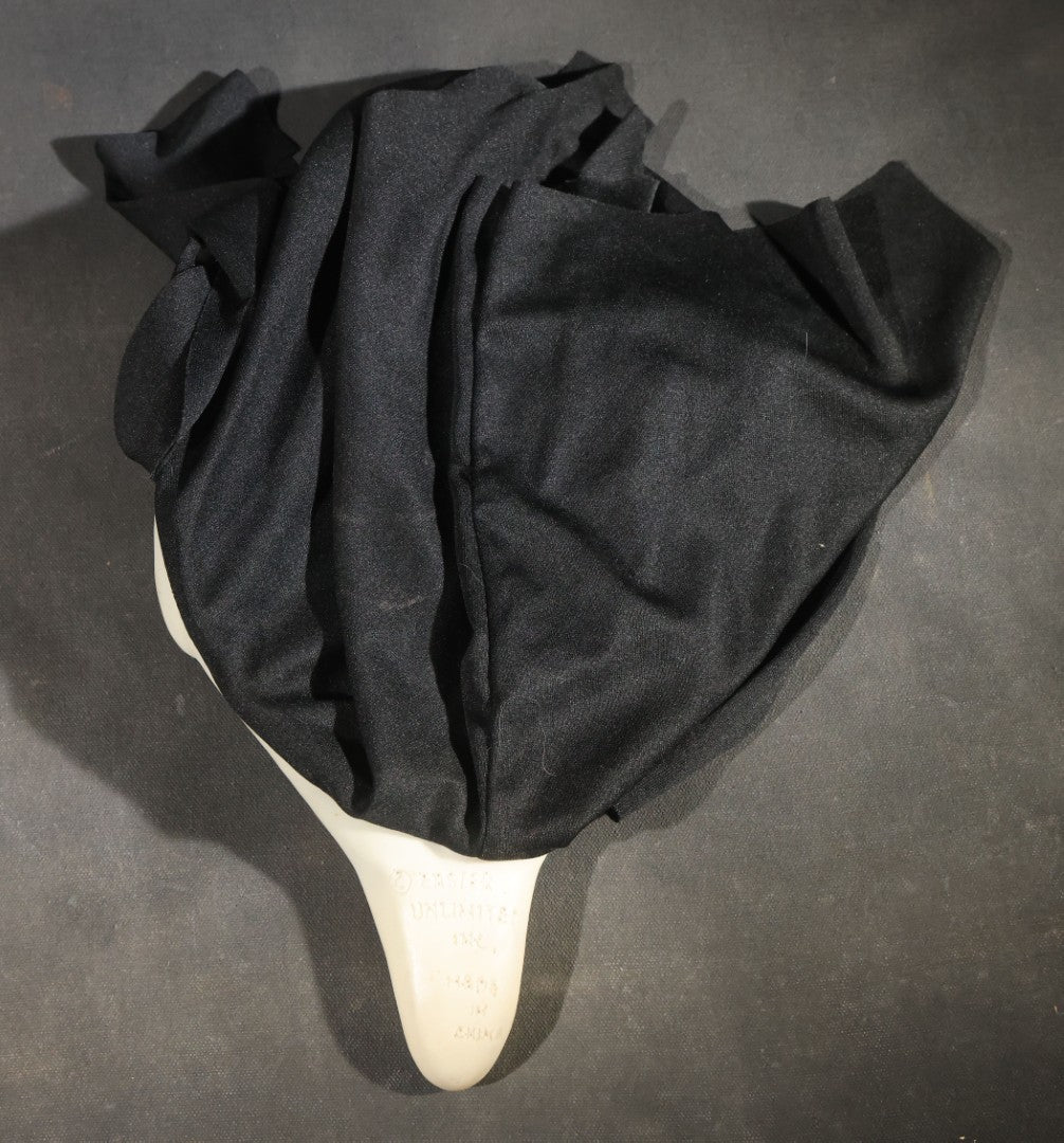Modern Glow-in-the-Dark Ghostface "Scream" Halloween Mask with Black Fabric Hood, Manufactured by Easter Unlimited Inc., Made in China, Circa Early 2000s