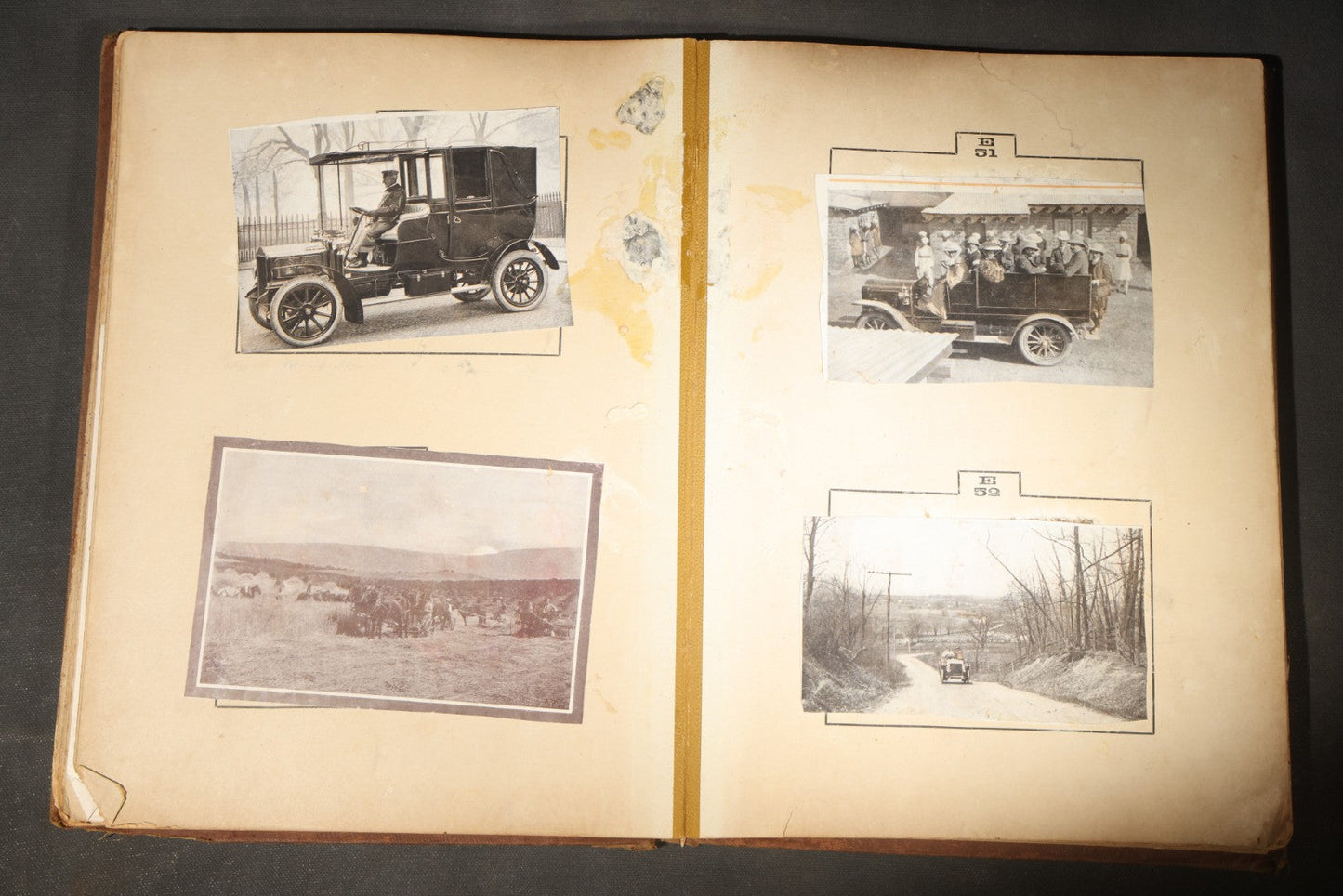 Antique Victorian Scrapbook Assembled in a Repurposed 1886-87 G.W. Simmons & Co. Fall & Winter Samples Catalog, Boston, Massachusetts, with Trade Cards including Reynolds Brothers Fine Shoes, Scoville's Sarsaparilla, and Loewenstine & Co.